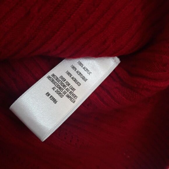 Casual Corner Annex Sweater Woman XL Red Long Sleeve Round Neck Cable Knit - Picture 8 of 9